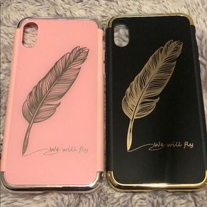 Iphone x his/her feather cases